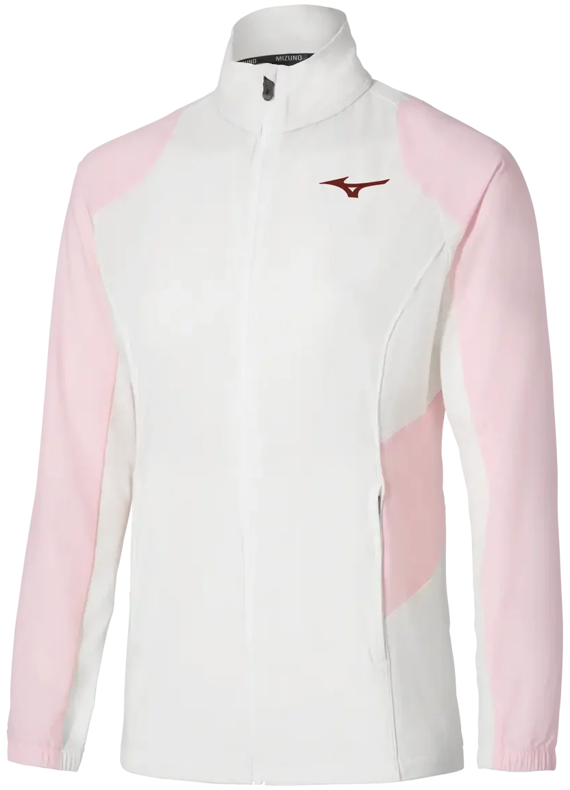 Mizuno 650010 Racquet Sports Women’s Shadow Jacket - White-pinkesque - Ladies Xs