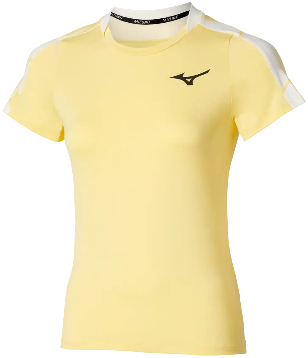 Mizuno 650012 Racquet Sports Women’s Printed Tee - Lemon Tonic - Ladies Xs