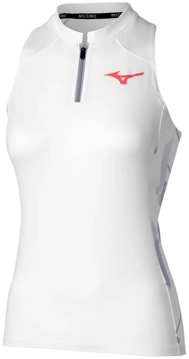 Mizuno 650013 Racquet Sports Women’s Printed Tank - White-icelandic Blu - Ladies Xs