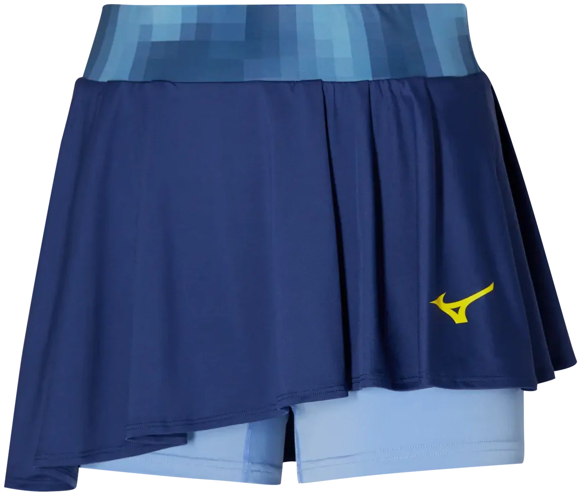 Mizuno 650015 Racquet Sports Women’s Printed Flying Skirt - Bellwether Blue - Ladies Xs