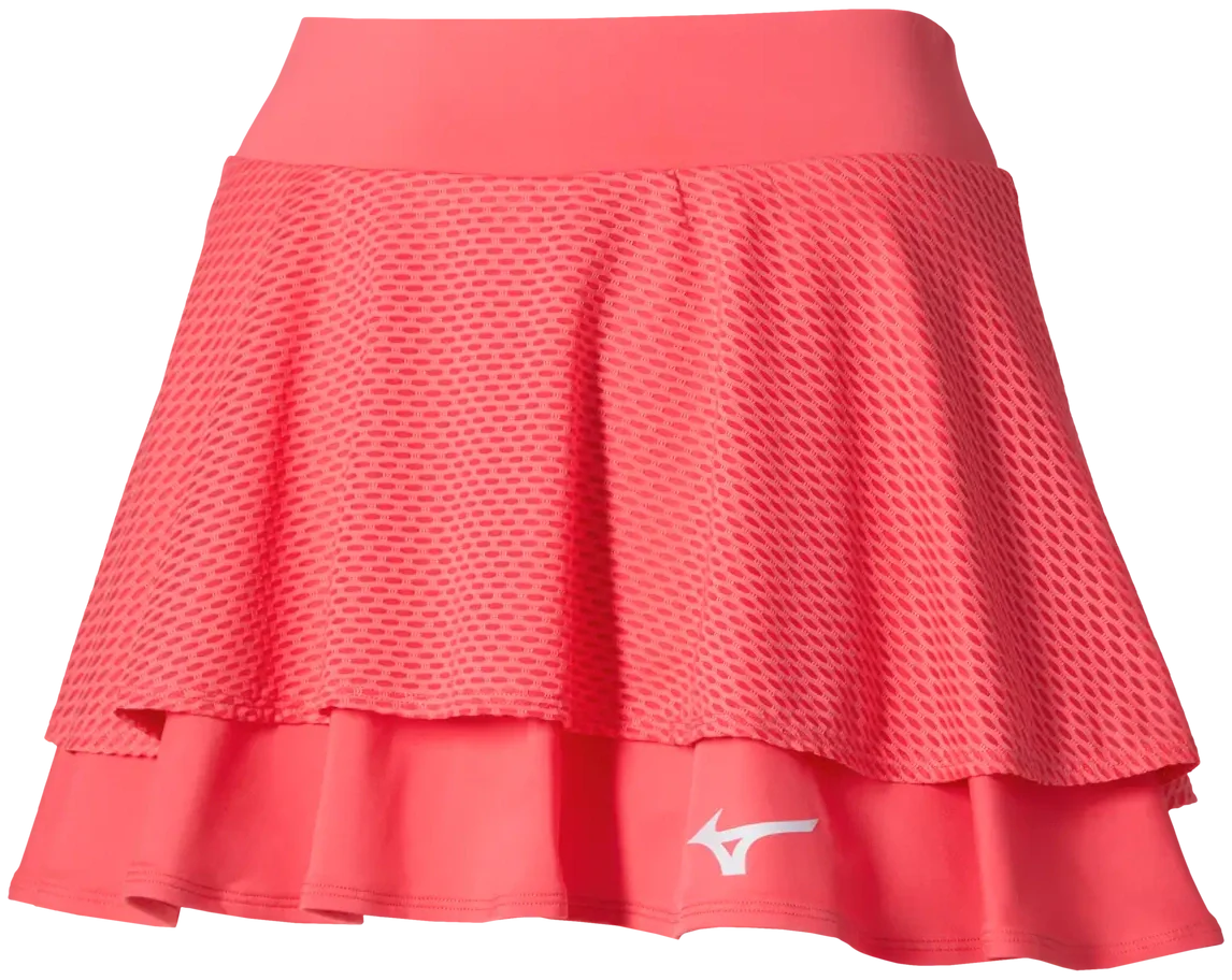 Mizuno 650015 Racquet Sports Women’s Printed Flying Skirt - Calypso Coral - Ladies Xs
