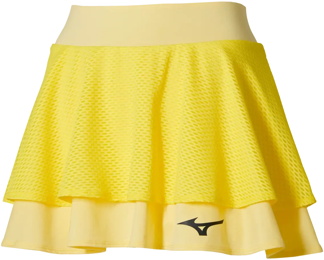 Mizuno 650015 Racquet Sports Women’s Printed Flying Skirt - Lemon Tonic - Ladies Xs