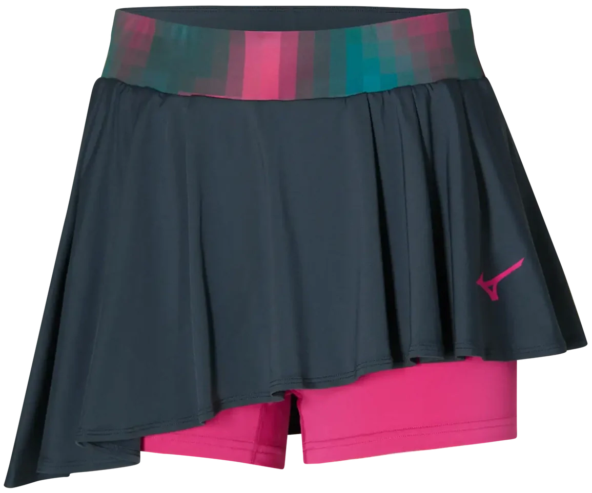 Mizuno 650015 Racquet Sports Women’s Printed Flying Skirt - Midnight Navy - Ladies Xs