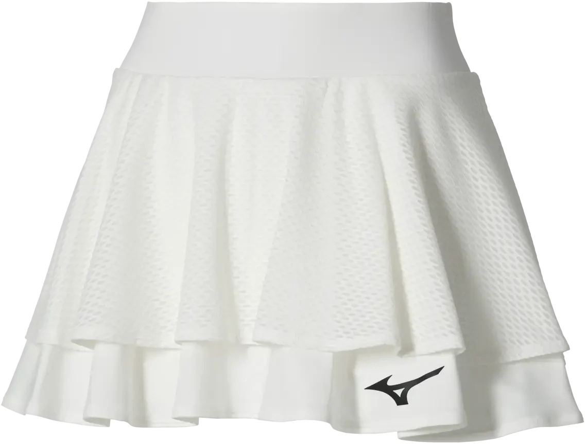 Mizuno 650015 Racquet Sports Women’s Printed Flying Skirt - White - Ladies Xs