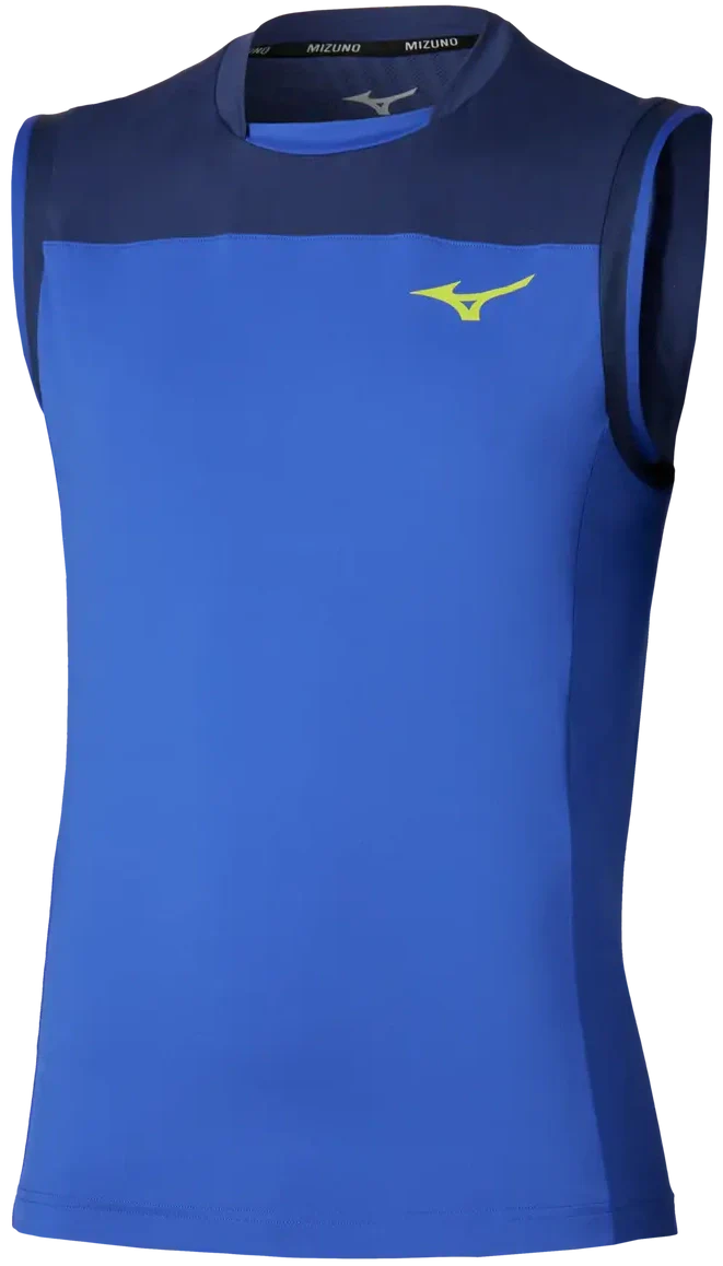 Mizuno 650022 Racquet Sports Men’s Shadow Sleeveless Tee - Dazzling Blue - Adult s
