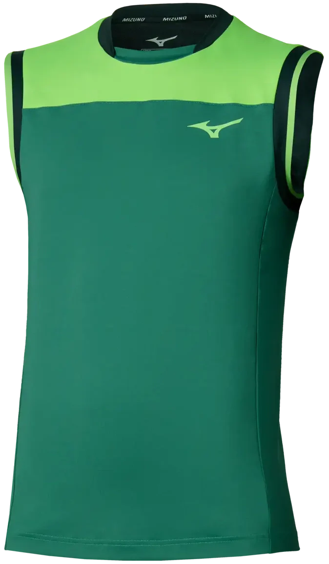 Mizuno 650022 Racquet Sports Men’s Shadow Sleeveless Tee - Foliage Green - Adult s