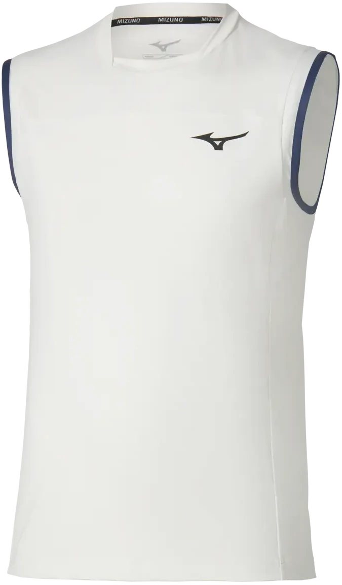 Mizuno 650022 Racquet Sports Men’s Shadow Sleeveless Tee - White - Adult s