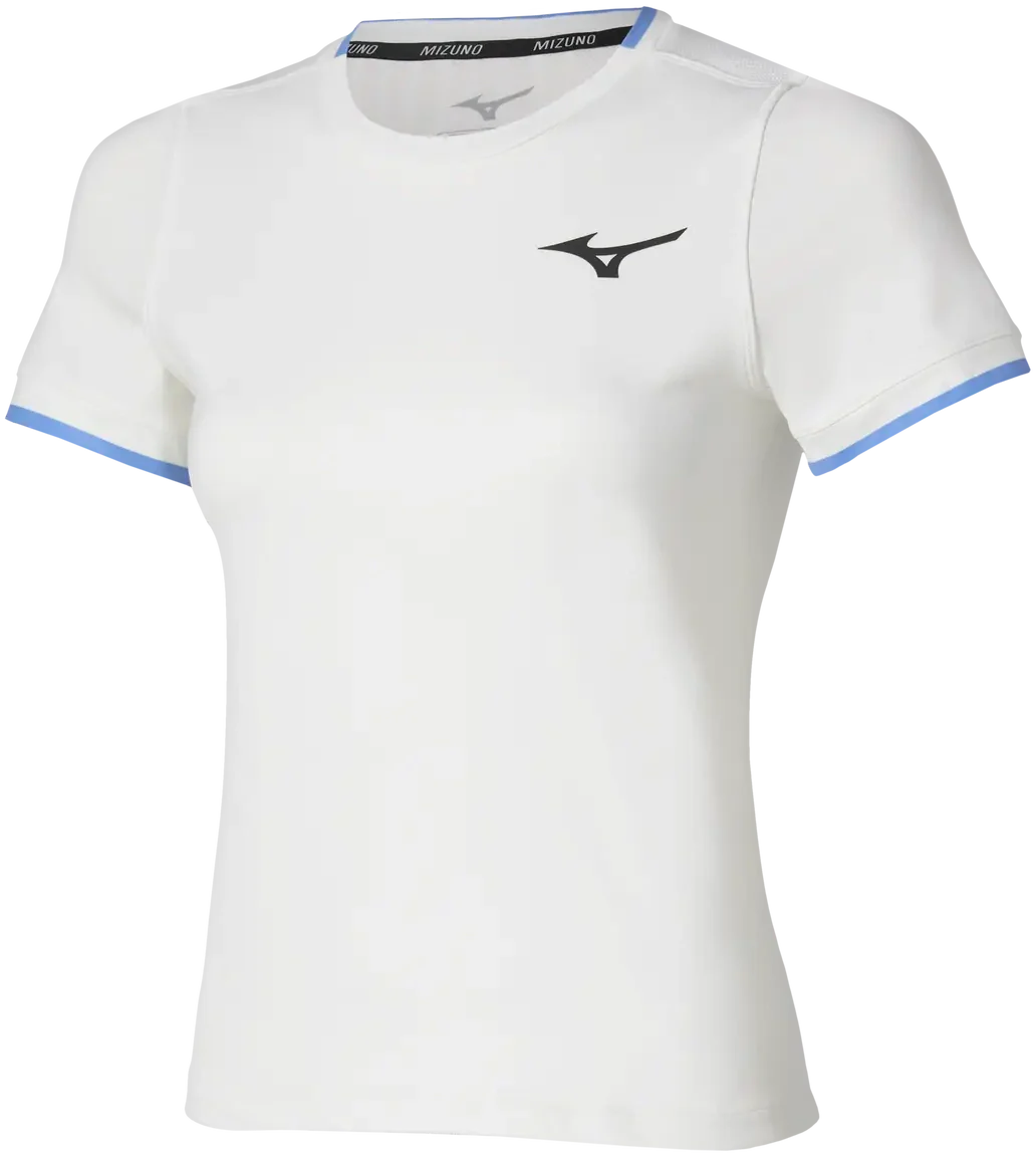 Mizuno 650027 Racquet Sports Women’s Printed Tee - White - Ladies Xs
