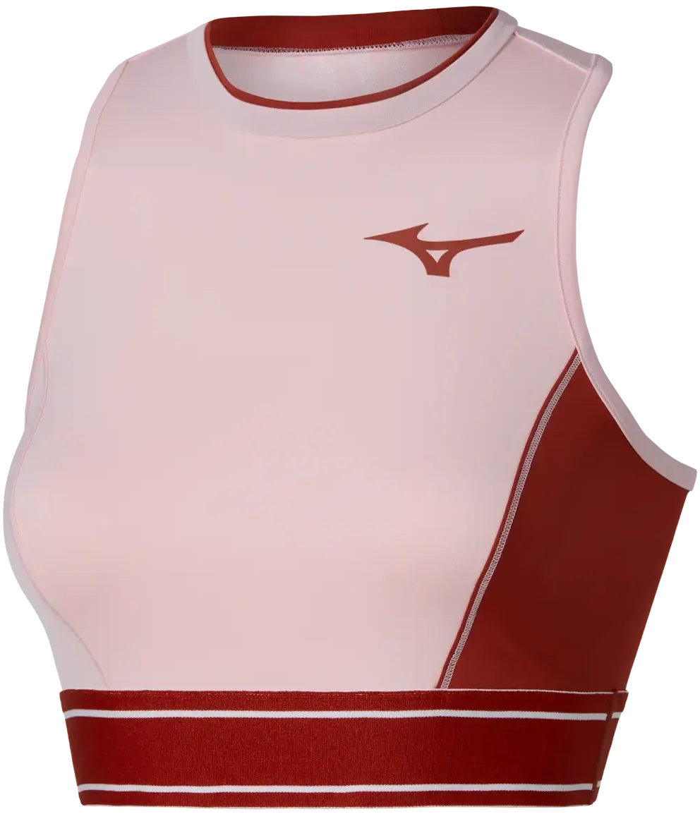 Mizuno 650028 Racquet Sports Women’s Printed Crop Top - Pinkesque - Ladies Xs