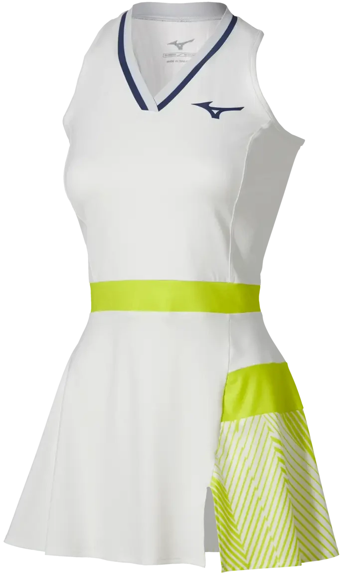 Mizuno 650030 Racquet Sports Women’s Printed Dress - White-yellow - Ladies Xs