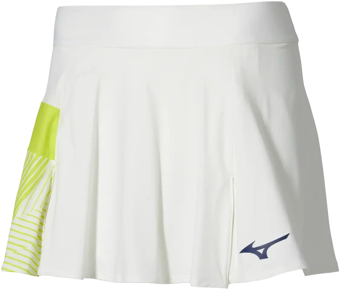 Mizuno 650034 Racquet Sports Women’s Printed Flying Skirt - White-yellow - Ladies Xs