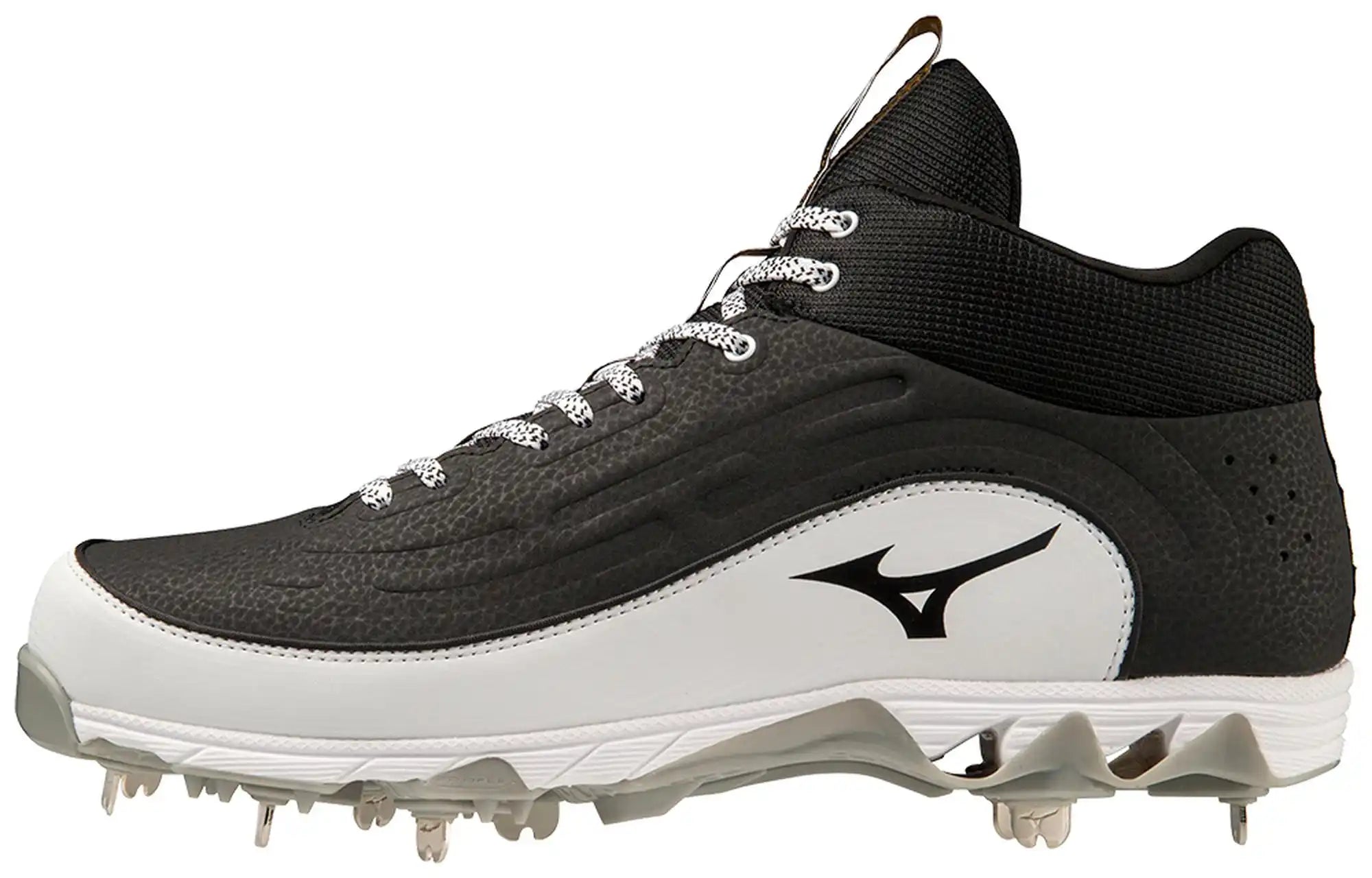 Mizuno 9 Spike Ambition 3 Men’s Mid Metal Cleats - Black White