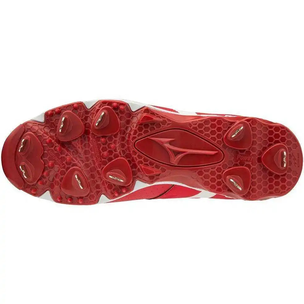 Mizuno 9-spike Ambition Low Metal Cleats - Red White