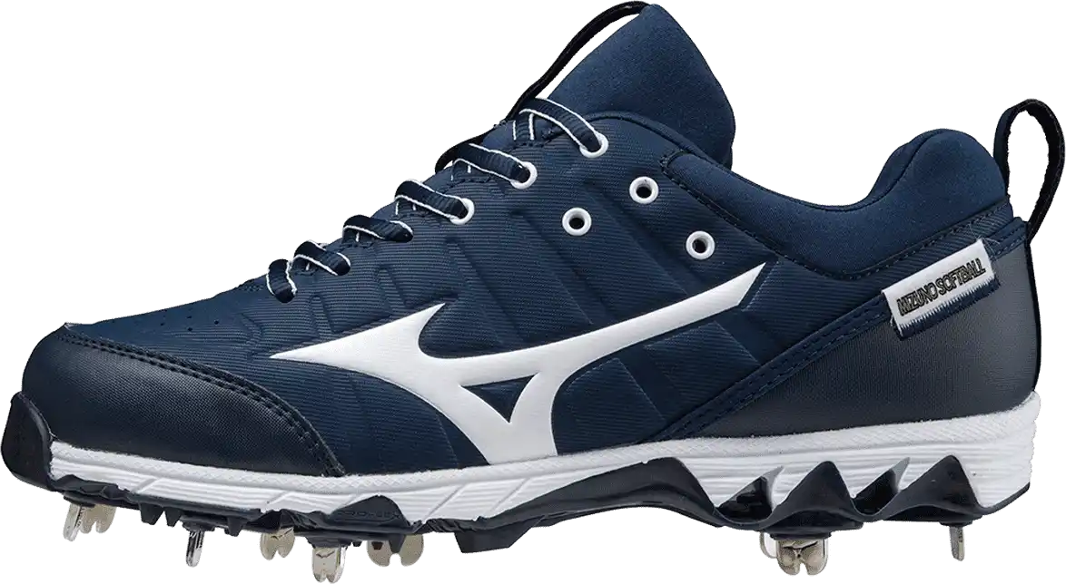 Mizuno 9 Spike Swift 7 Low Women’s Metal Softball Cleat Navy White