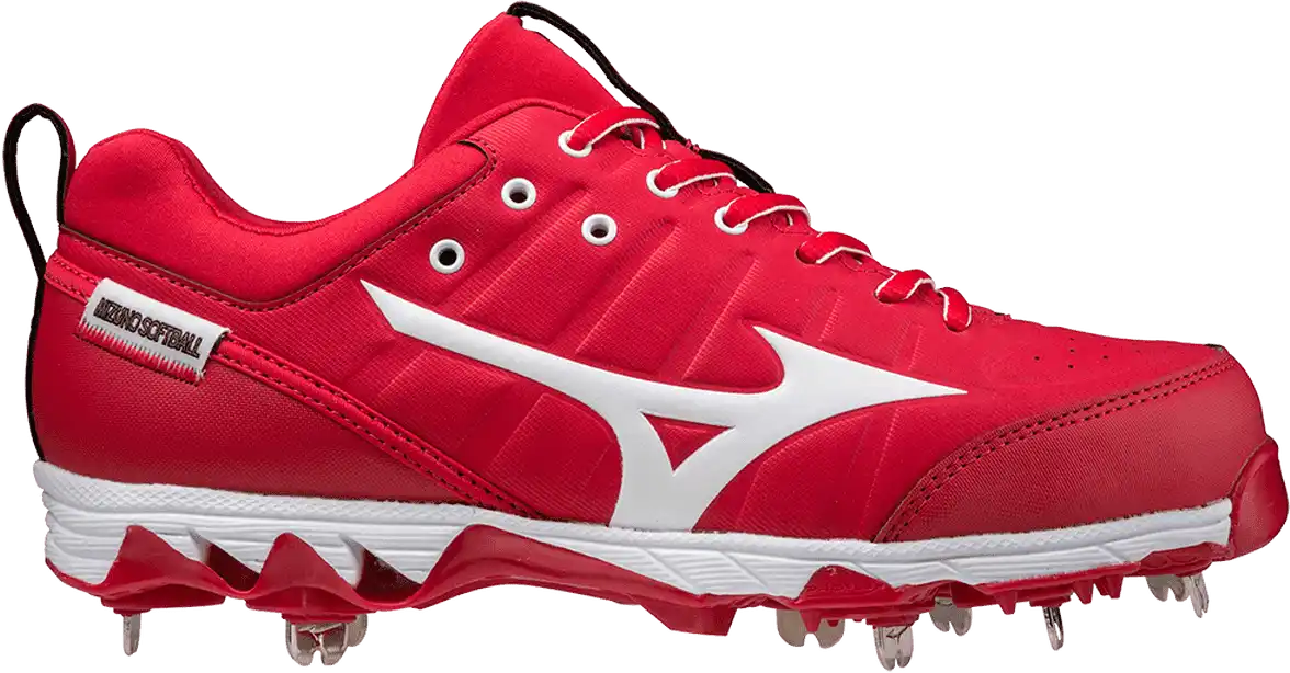 Mizuno 9-spike Swift 7 Low Women’s Metal Softball Cleat - Red White