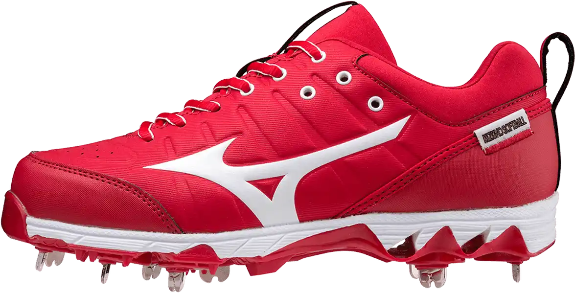 Mizuno 9-spike Swift 7 Low Women’s Metal Softball Cleat - Red White