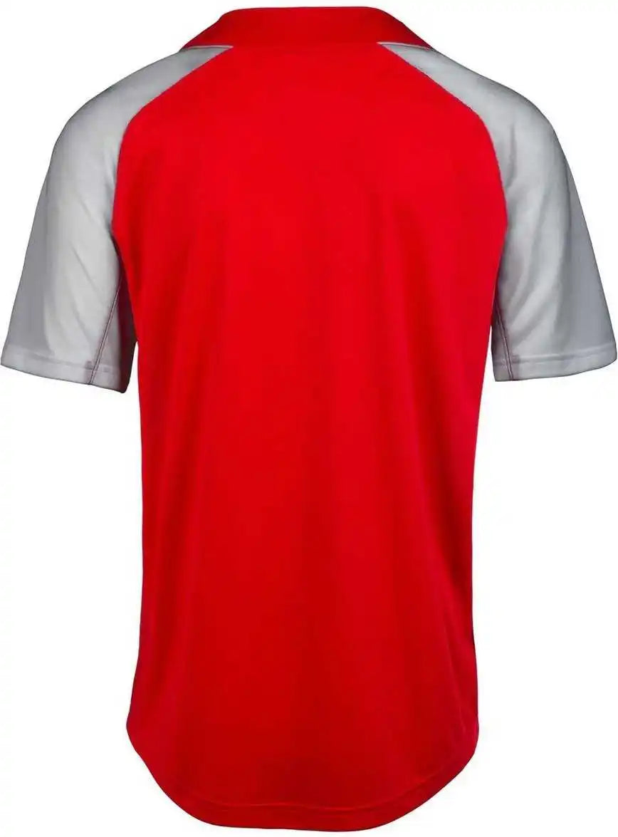 Mizuno Aerolite 2-button Baseball Jersey - Red Gray