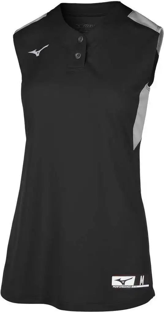Mizuno Aerolite 2-button Sleeveless Softball Jersey - Black Gray