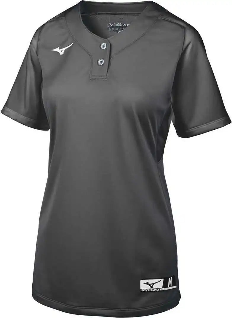 Mizuno Aerolite 2-button Softball Jersey - Charcoal