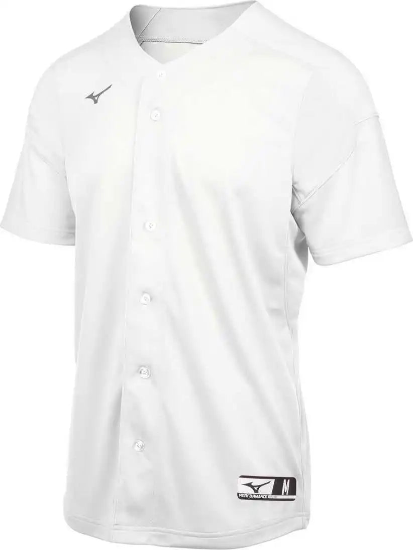 Mizuno Aerolite Full Button Baseball Jersey - White