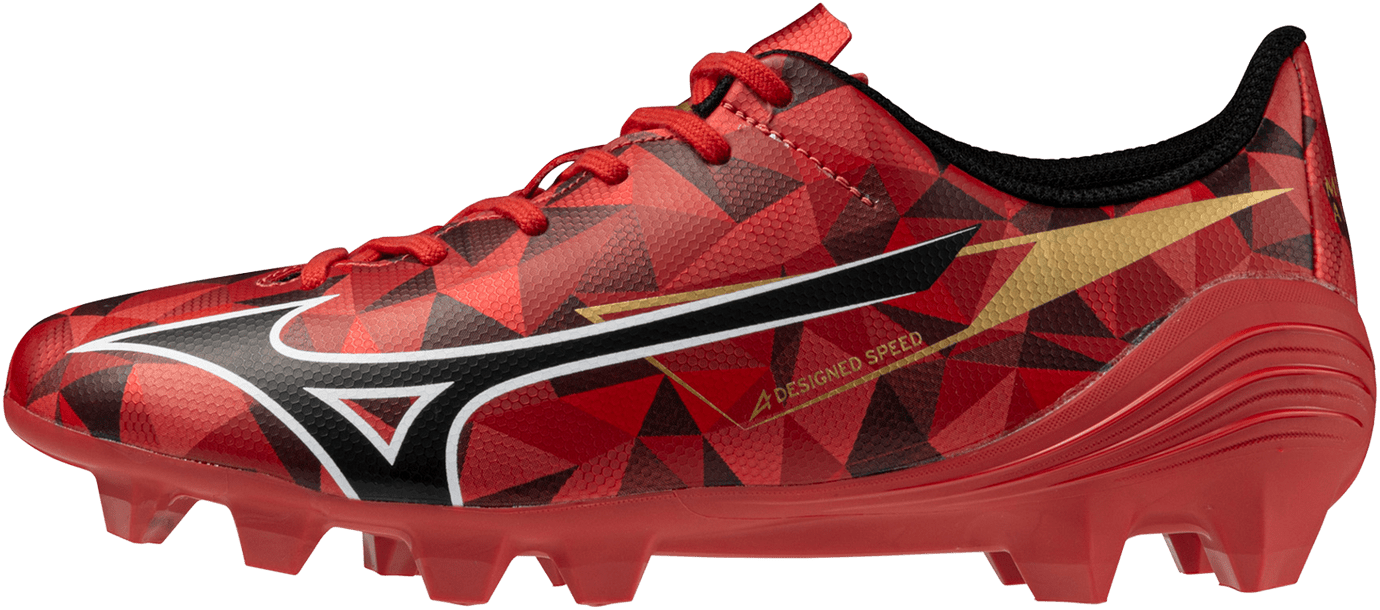 Mizuno Alpha Ii Select Junior Fg Firm Ground Soccer Cleat Red/black - Red Black