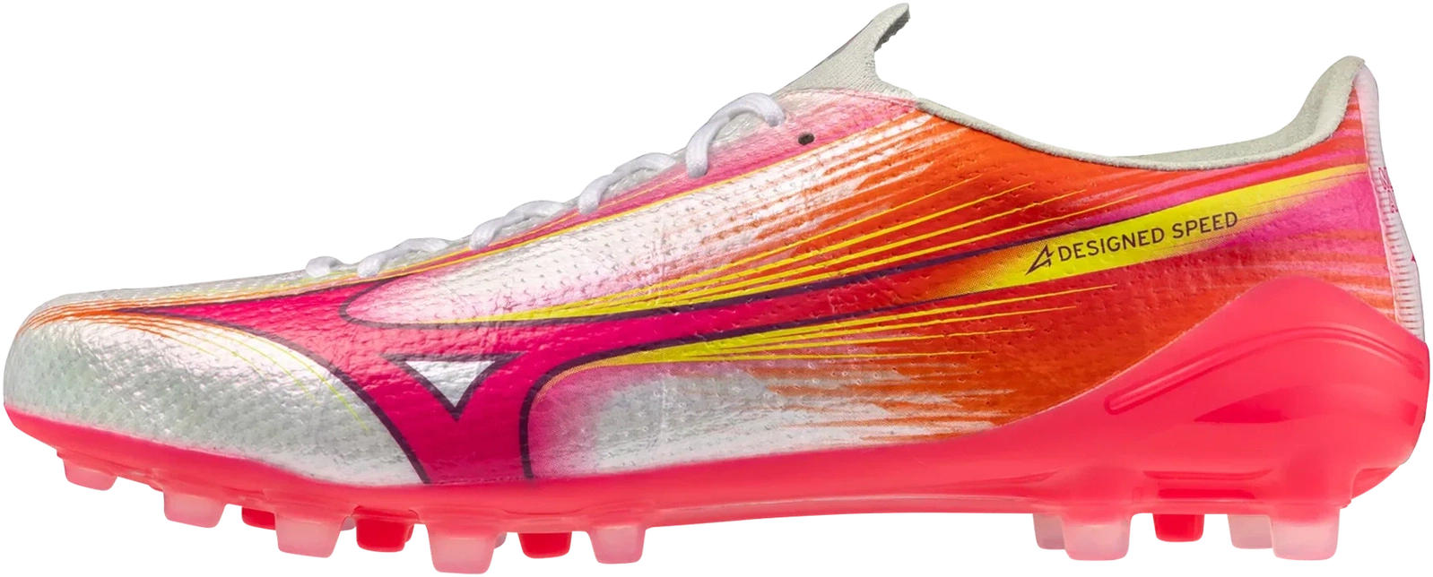 Mizuno Alpha Iii Elite Ag Artificial Grass Soccer Cleat - White Fuchsia Purple