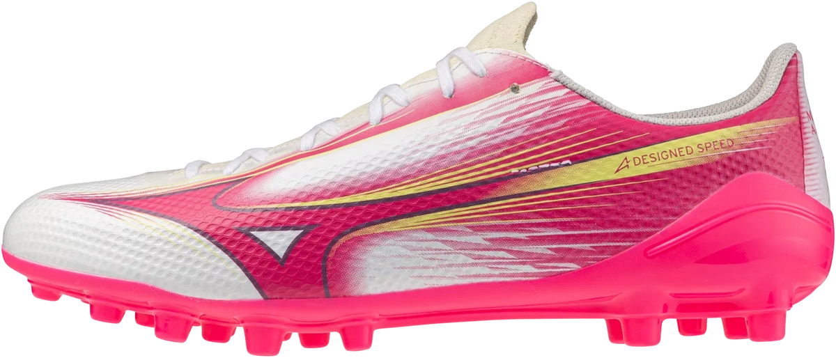 Mizuno Alpha Iii Select Ag Artificial Grass Soccer Cleat - White Fuchsia Purple