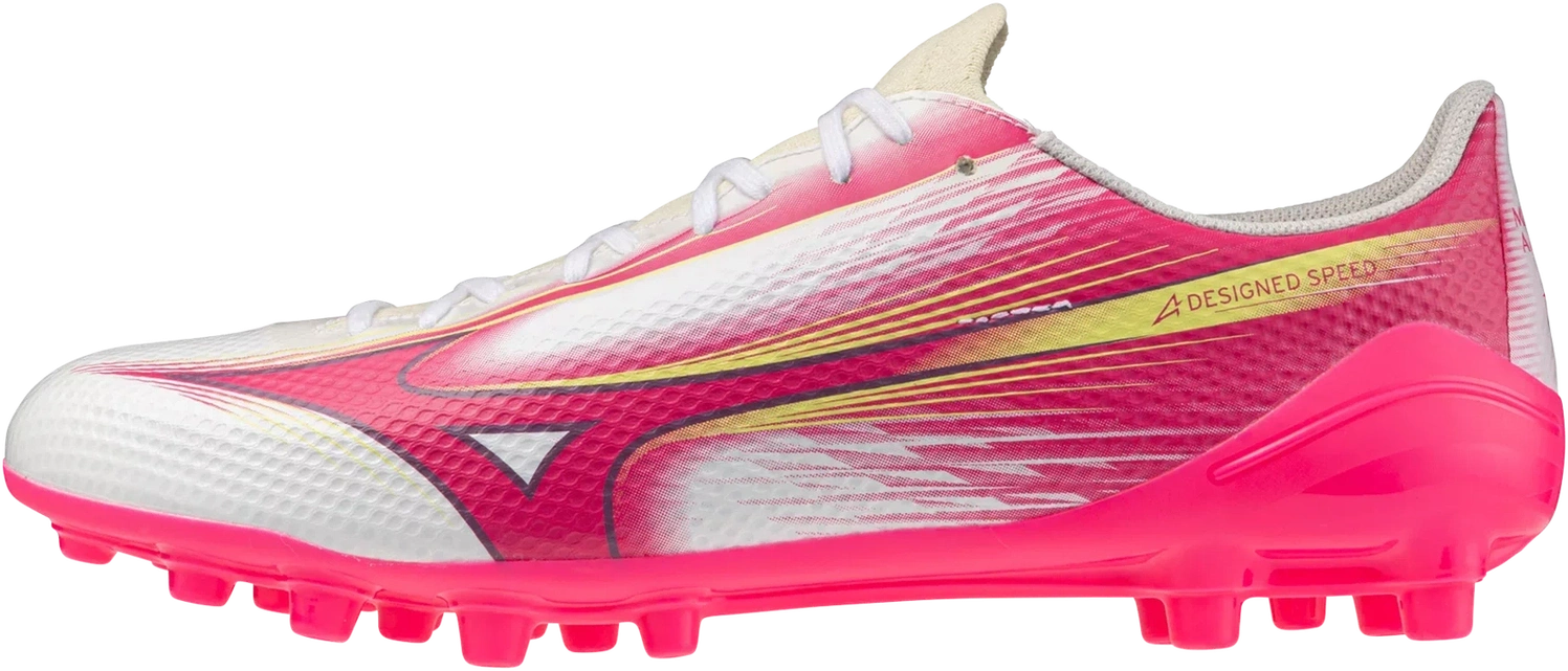 Mizuno Alpha Iii Select Ag Artificial Grass Soccer Cleat - White Fuchsia Purple
