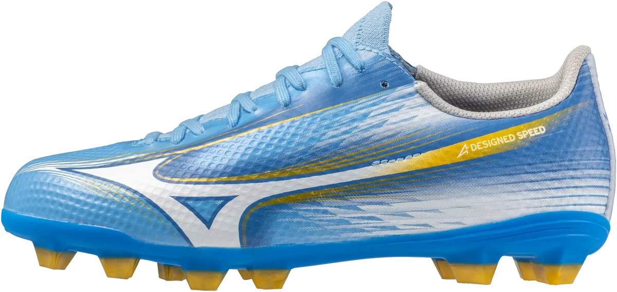 Mizuno Alpha Iii Select Junior Fg Firm Ground Soccer Cleat - Celeste White