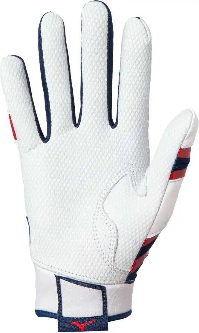 Mizuno B-303 Adult Baseball Batting Glove - Navy Red