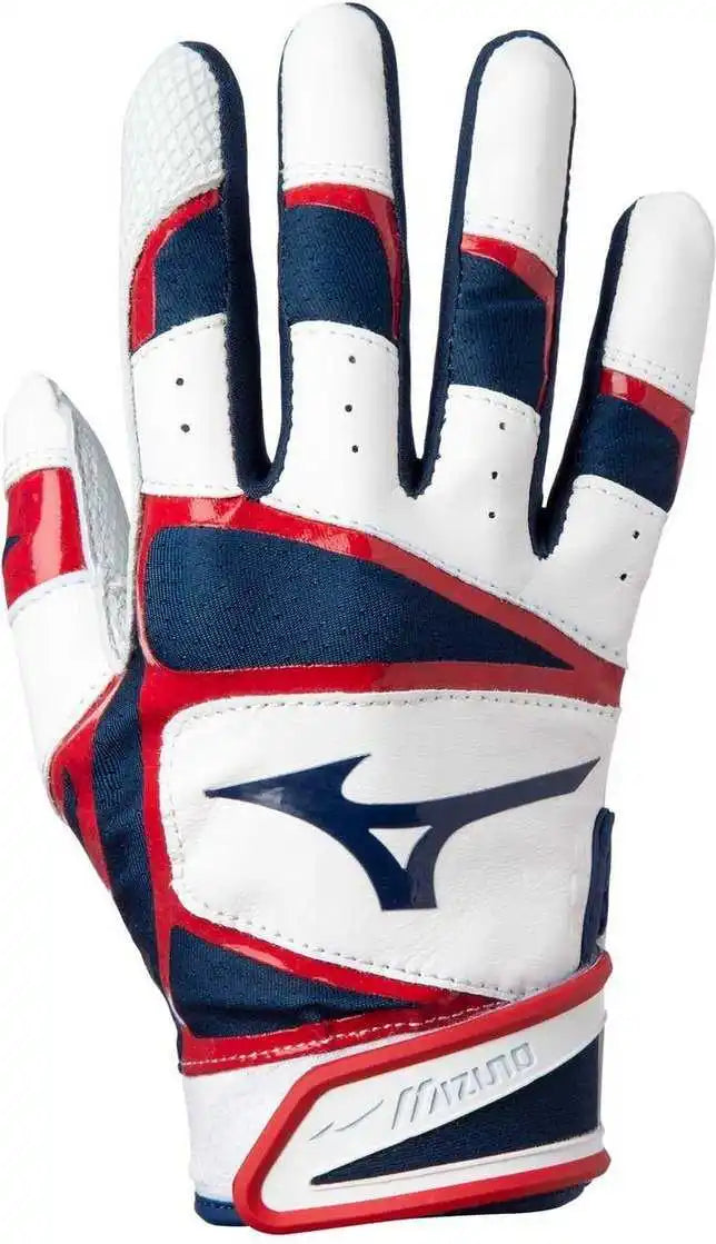 Mizuno B-303 Adult Baseball Batting Glove - Navy Red