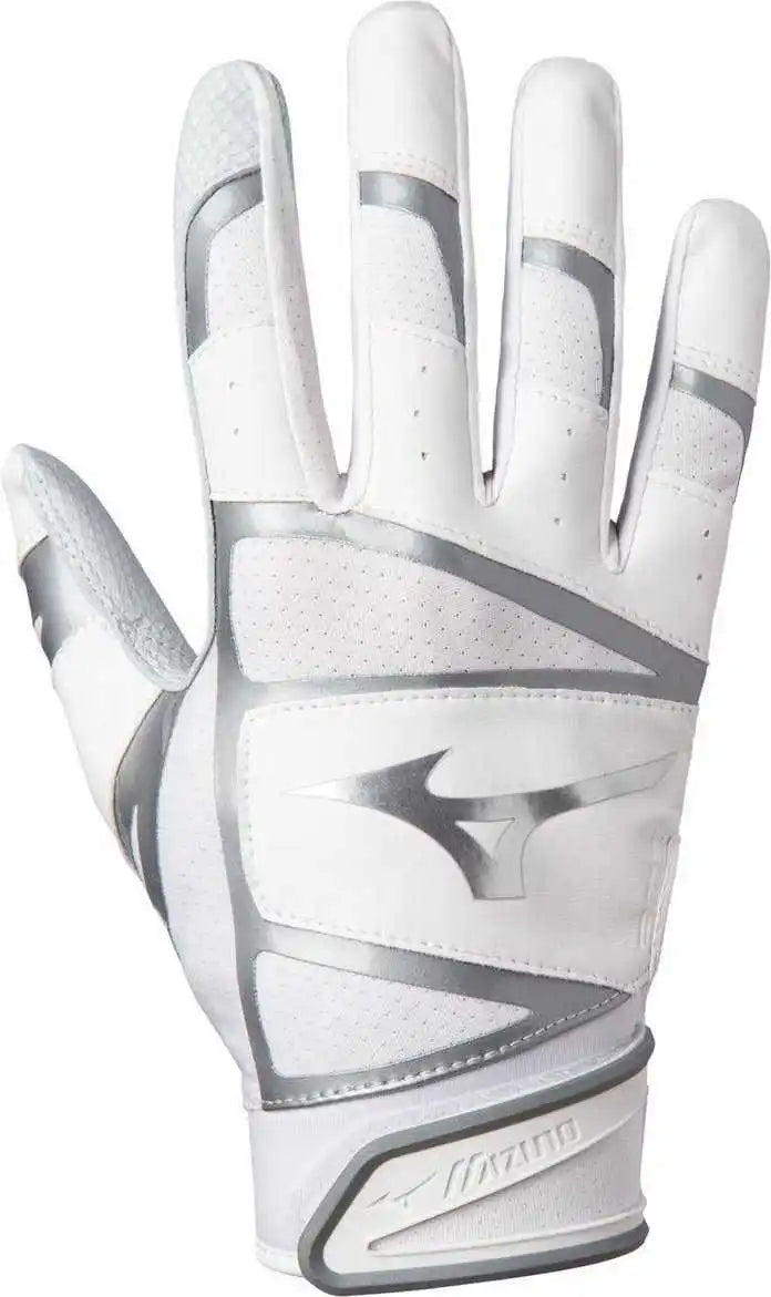 Mizuno B-303 Adult Baseball Batting Glove - White