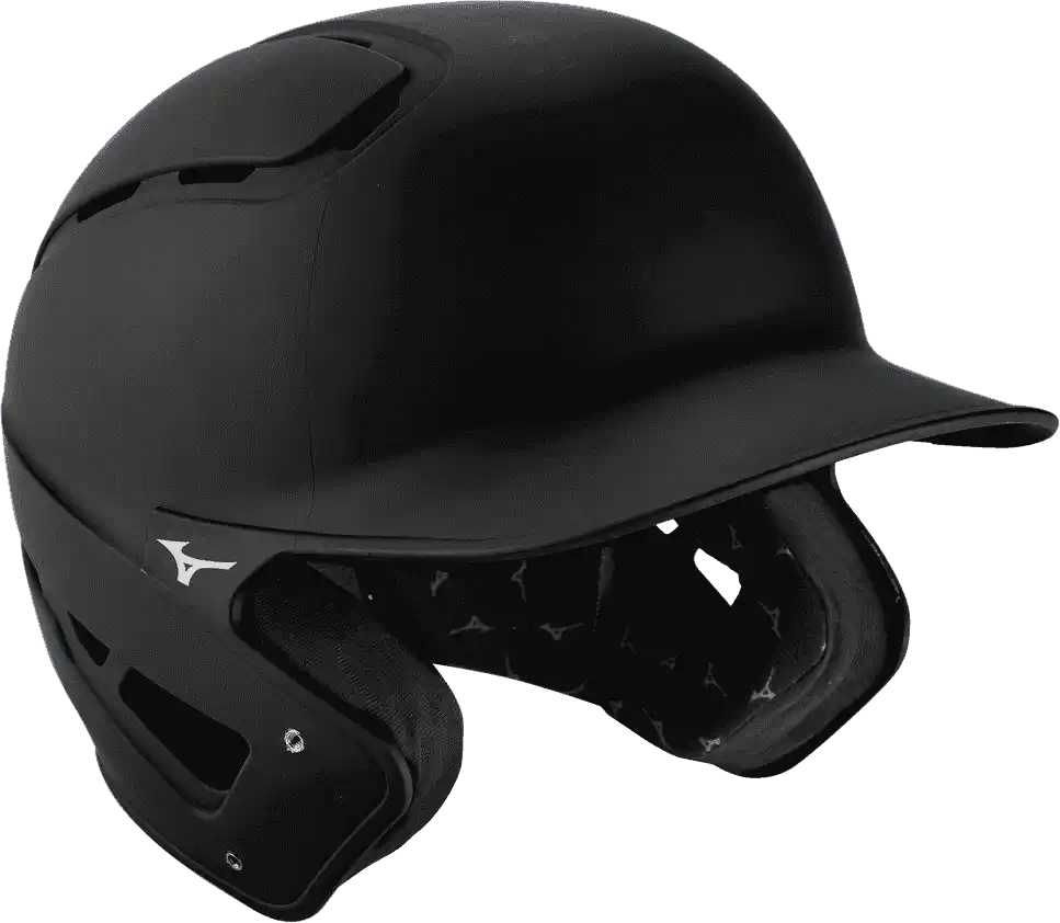 Mizuno B6 Youth Baseball Batting Helmet - Solid Color - Black - 6 1/2’’ - 7 1/4’