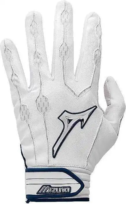 Mizuno Covert Youth Batting Gloves - White Navy