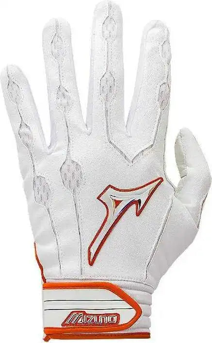 Mizuno Covert Youth Batting Gloves - White Orange