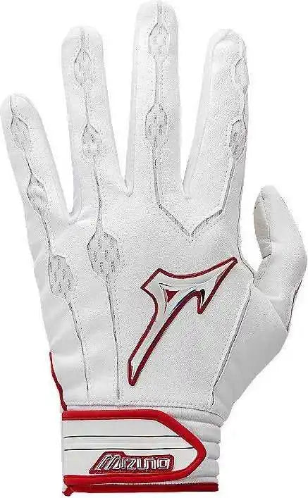 Mizuno Covert Youth Batting Gloves - White Red