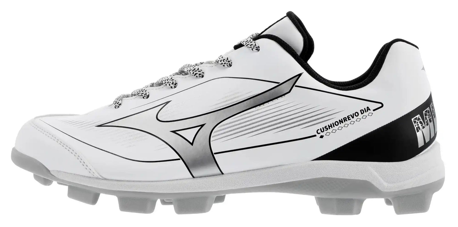 Mizuno Cushionrevo Diamond Tpu Molded Cleats - White Black