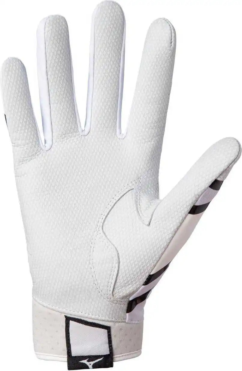 Mizuno F-257 Women’s Softball Batting Glove - White Black
