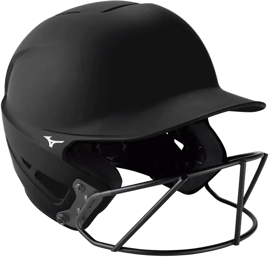 Mizuno F6 Fastpitch Softball Batting Helmet - Solid Color - Black