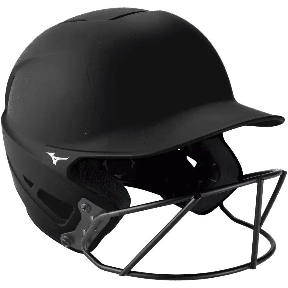 Mizuno F6 Fastpitch Softball Batting Helmet - Solid Color - Black