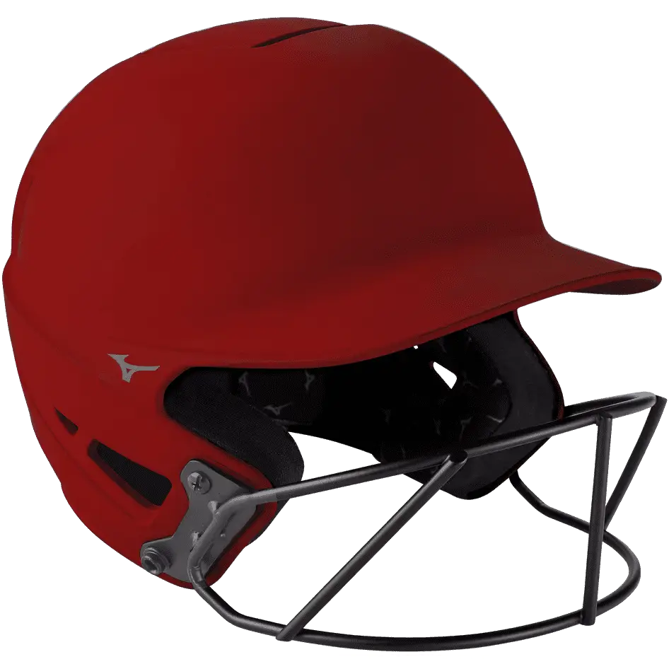 Mizuno F6 Fastpitch Softball Batting Helmet - Solid Color - Cardinal