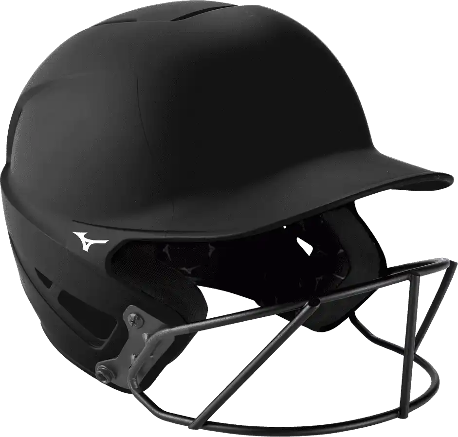 Mizuno F6 Youth Fastpitch Softball Batting Helmet - Solid Color - Black - 6 1/2’’ - 7 1/4’