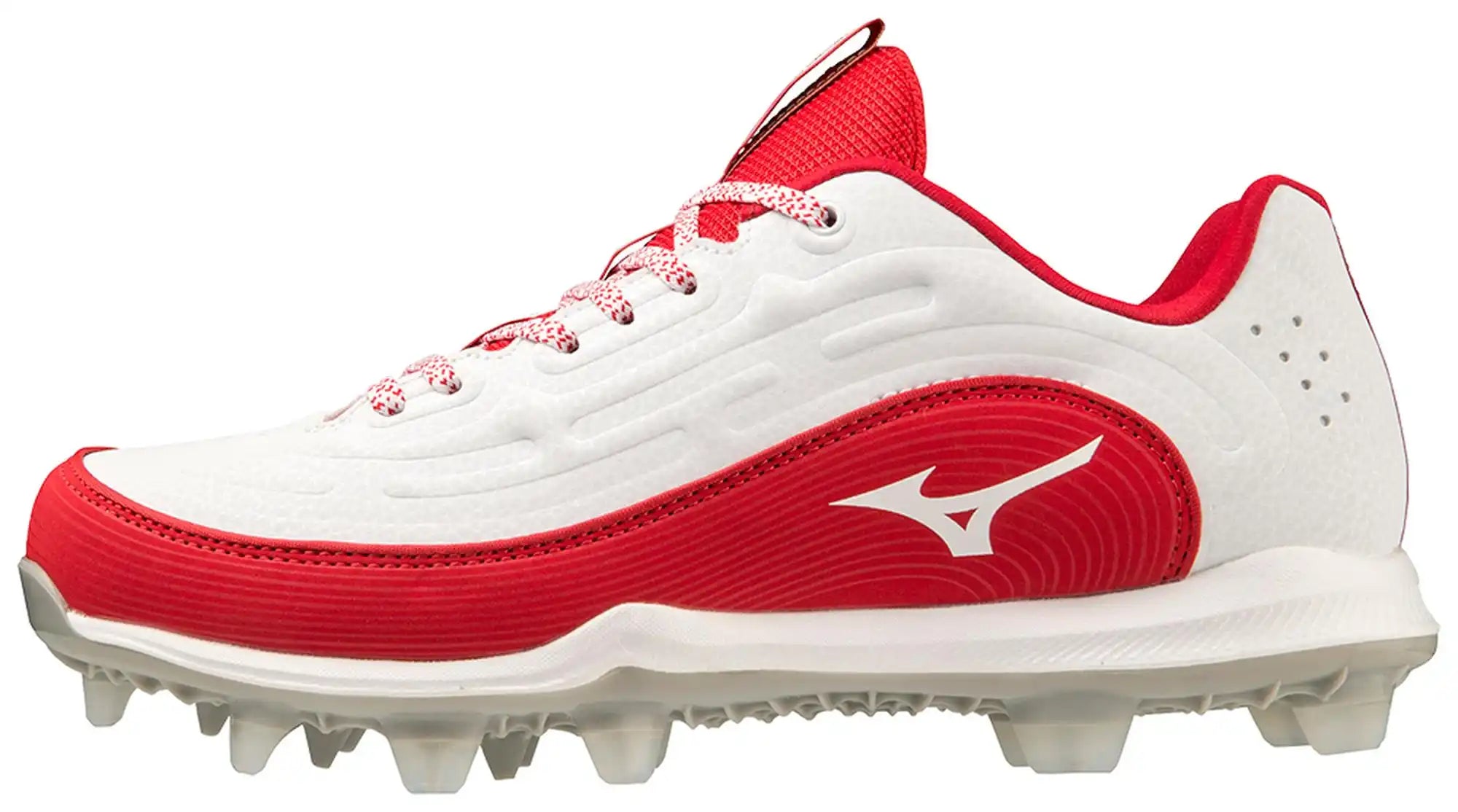 Mizuno Finch Elite 6 Softball Cleats - White Red