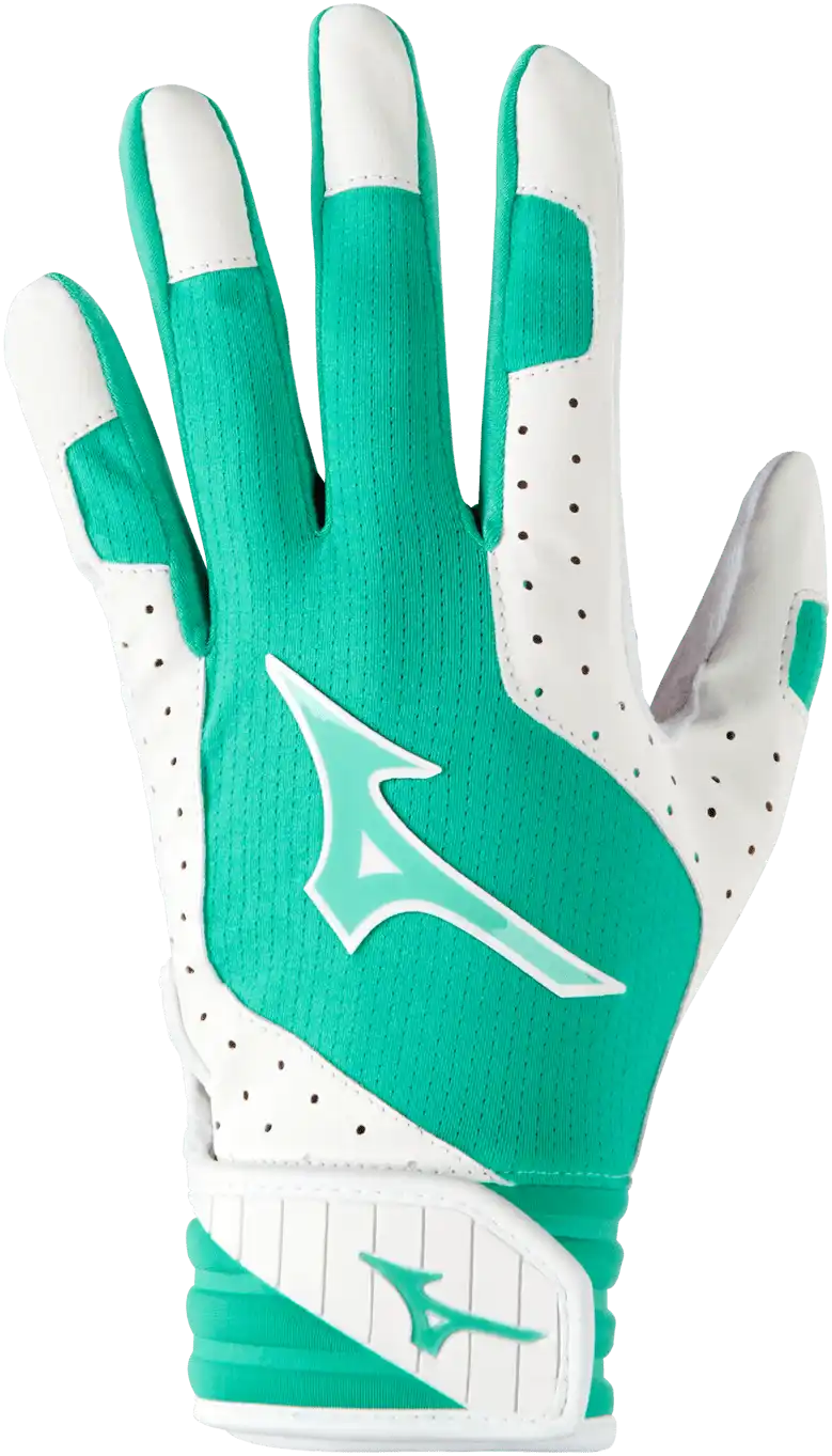 Mizuno Finch Women’s Softball Padded Batting Glove - White Mint