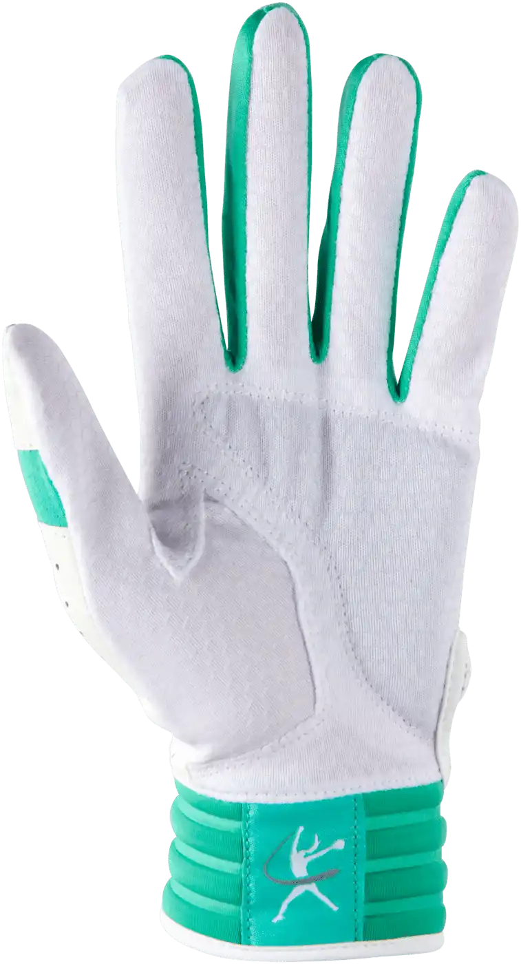 Mizuno Finch Women’s Softball Padded Batting Glove - White Mint