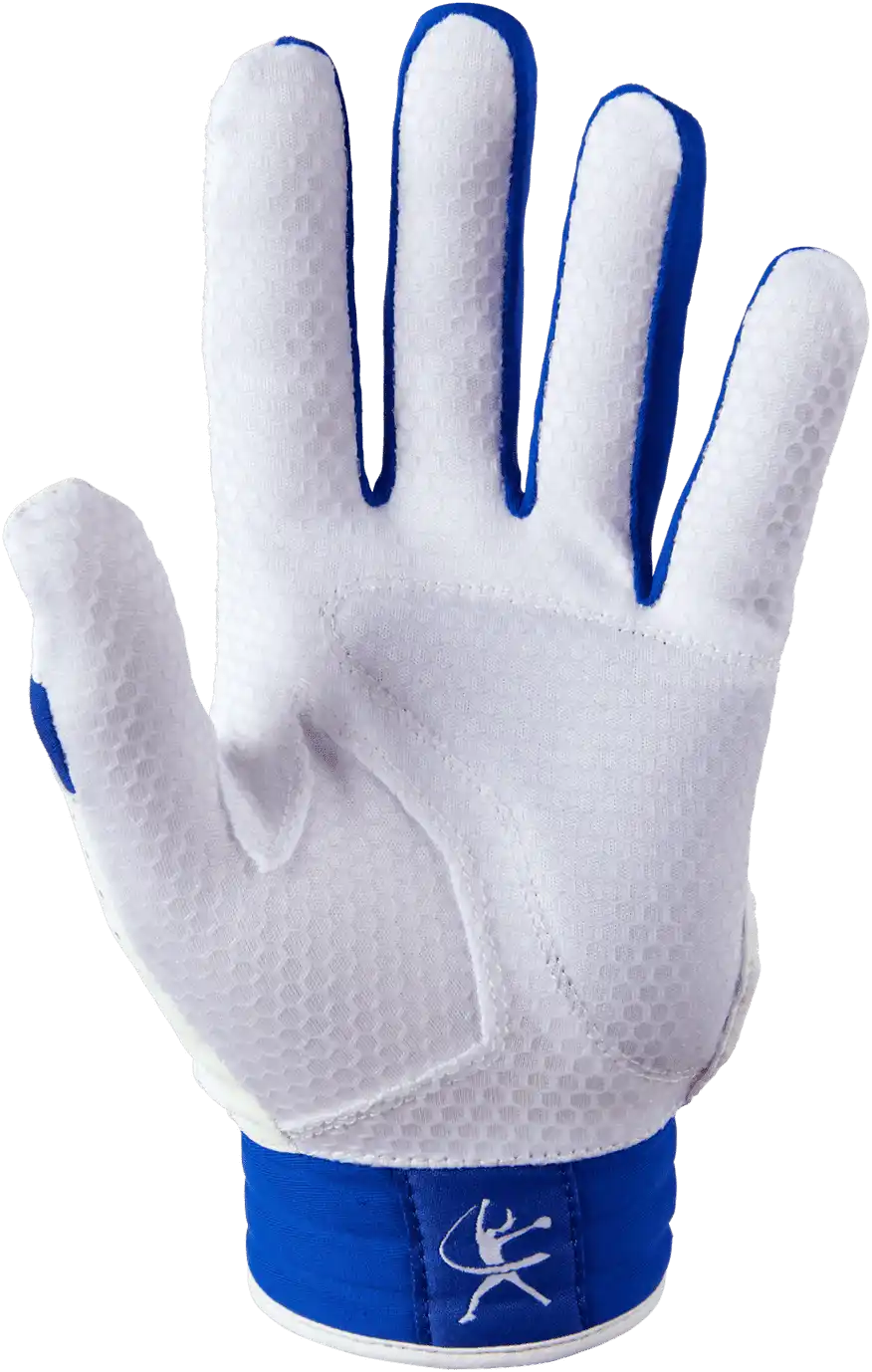 Mizuno Finch Women’s Softball Padded Batting Glove - White Royal