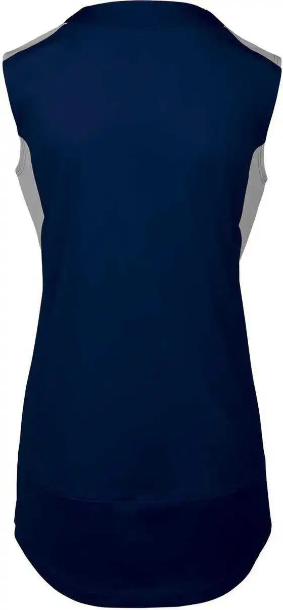 Mizuno Girls Aerolite 2-button Sleeveless Softball Jersey - Navy Gray