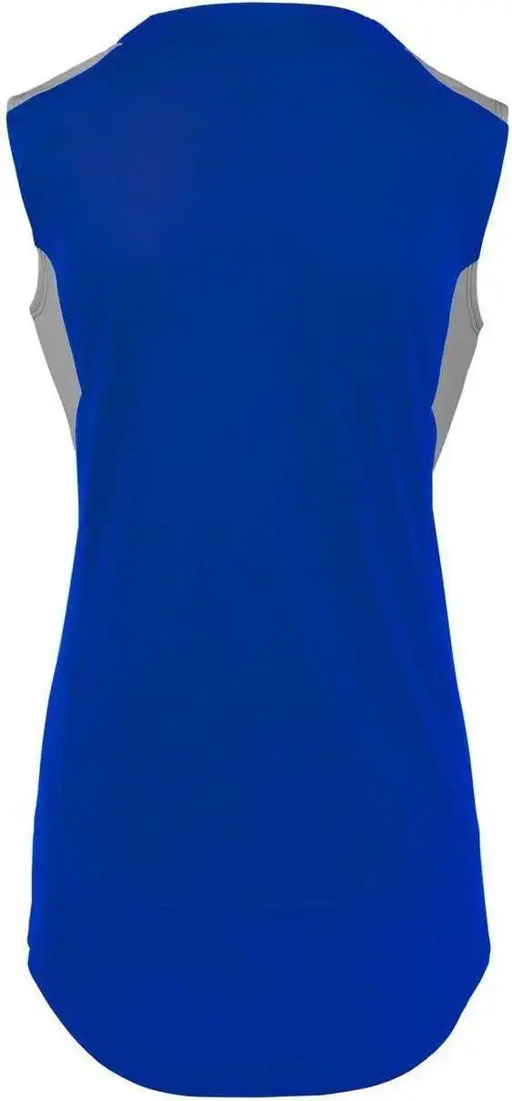 Mizuno Girls Aerolite 2-button Sleeveless Softball Jersey - Royal Gray