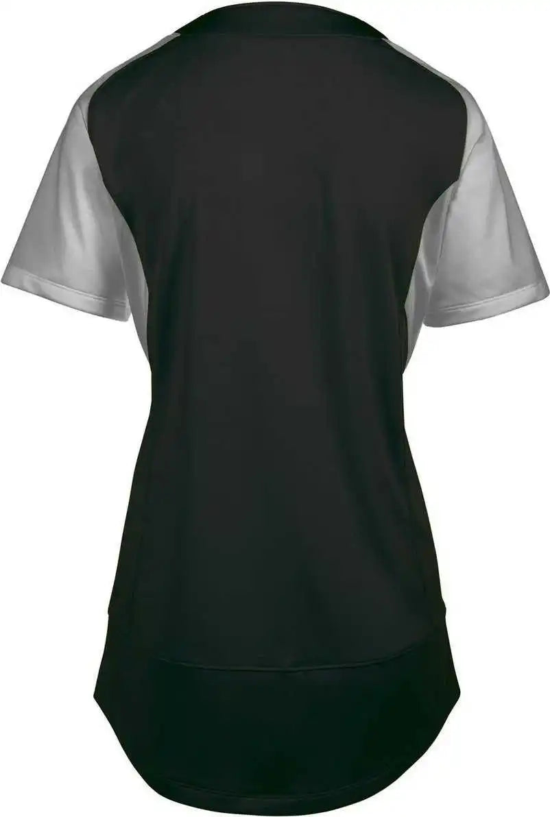 Mizuno Girls Aerolite 2-button Softball Jersey - Black Gray