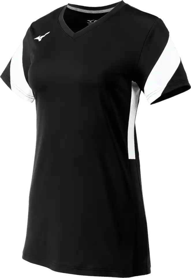 Mizuno Girls Balboa 6 Short Sleeve Volleyball Jersey - Black White